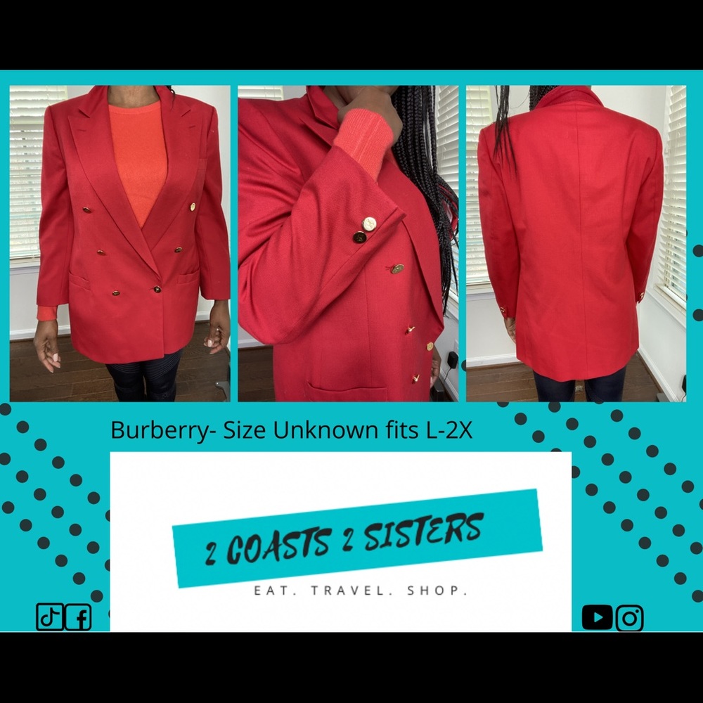 Burberry Red Blazer Sports or Suit Jacket